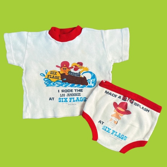 VTG 18M “I Rode The Log Jamboree” Six Flags Georgia Atlanta Shirt & Bloomers